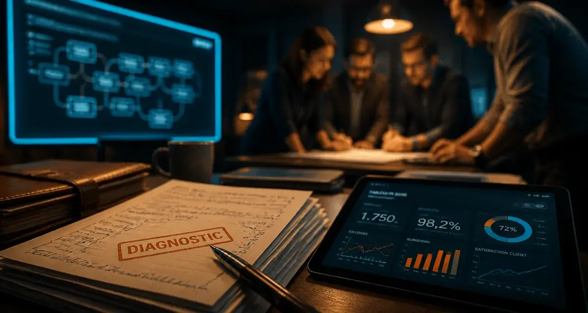 Réussir sa transformation digitale : diagnostic KPIs sur tablette
