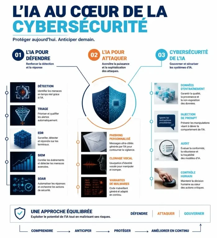IA cybersécurité : cartographie des usages défensifs, offensifs et de gouvernance