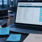 Tableau excel GPEC montrant les écarts de compétences et niveaux requis vs réels