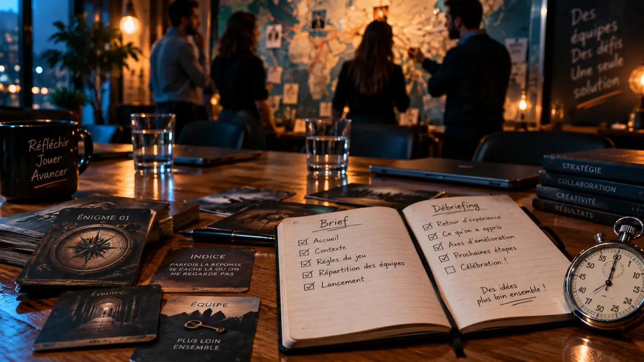 Activités entreprises : carnet brief et escape game en réunion