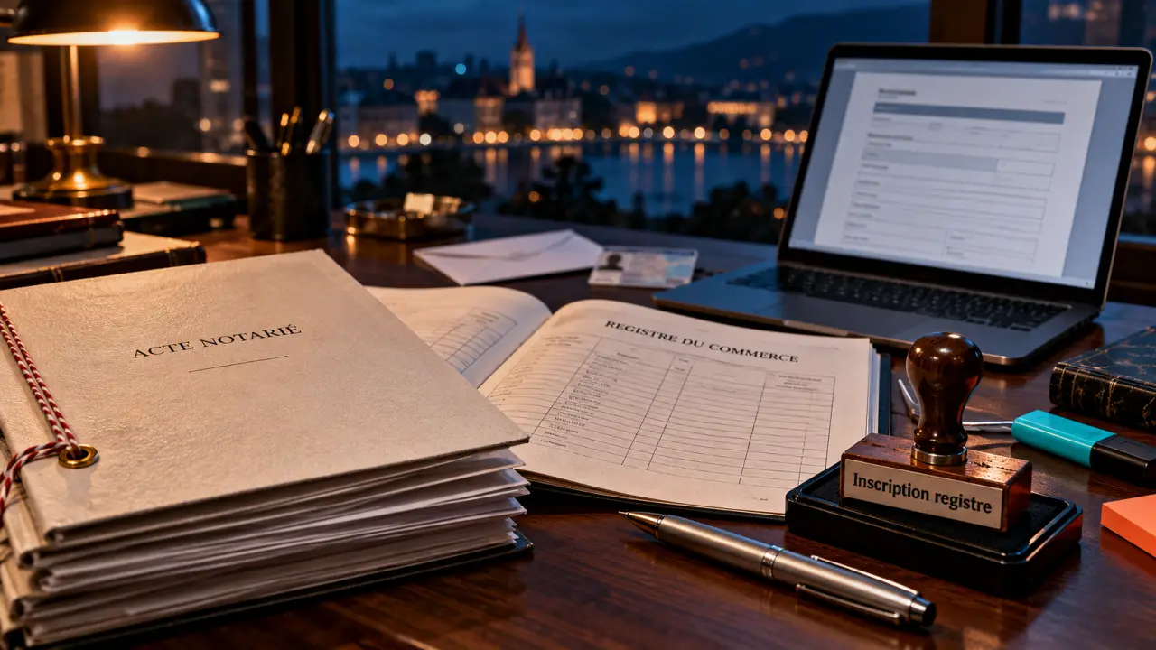 Creation societe suisse : registre du commerce et inscription notaire